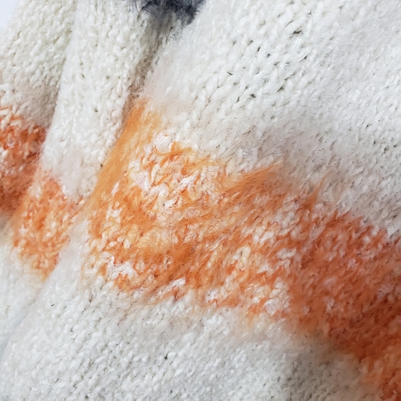 Workshop Sweater XL Cream Ivory Orange Stri - Picture 6 of 7